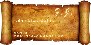 Fabritius Júlia névjegykártya